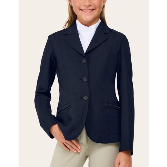 NEW R.J. Classics Girls Horse Riding Sloane Show Coat Blazer Jacket Navy Size 8R - Picture 1 of 6